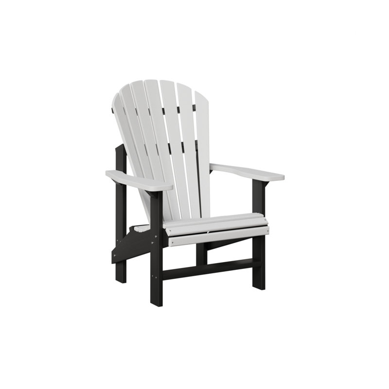 Berlin Gardens Comfo Back Upright Adirondack Chair, White/Black