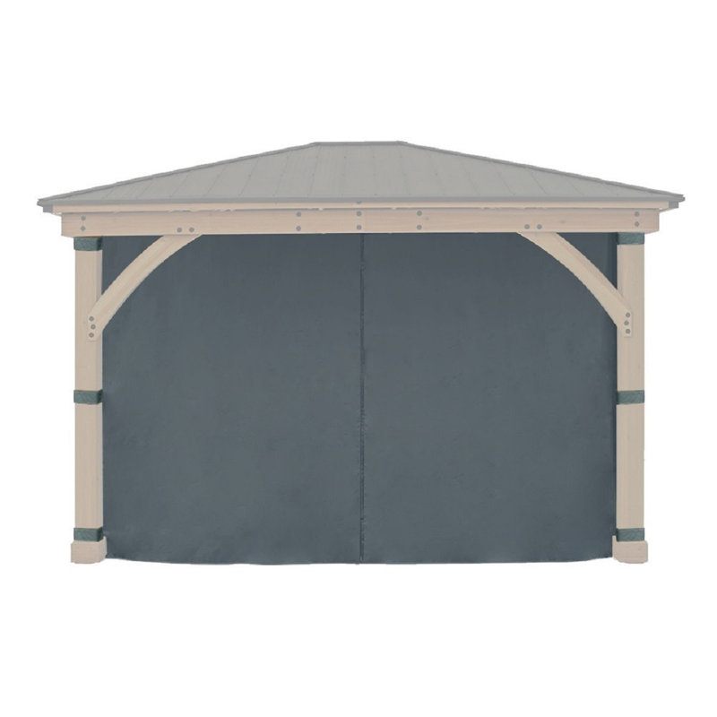 Gray Weather-Resistant 4-Sided Privacy Curtain for 11 ft. x 13 ft. Gazebo