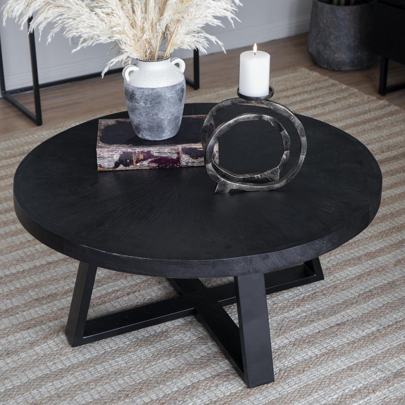 Table basse ronde, H 18 po x L 39,5 po x l 39,5 po