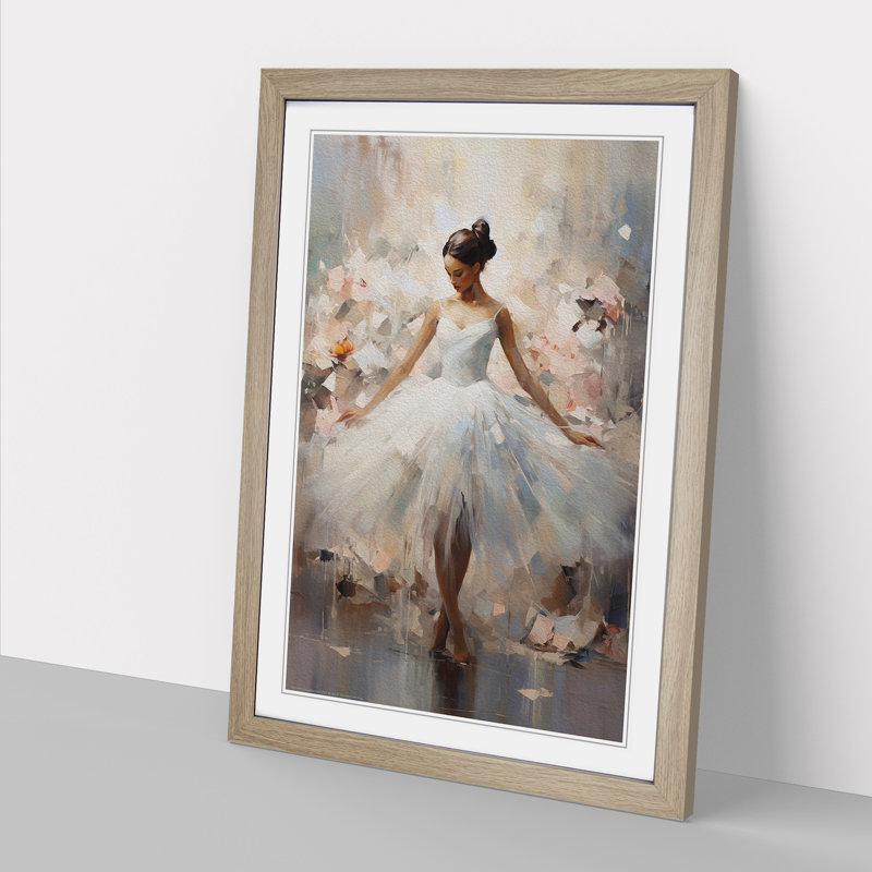Ballet Dancer Art Informel Art - Framed Print, Oak Framed, 46cm H x 34cm W