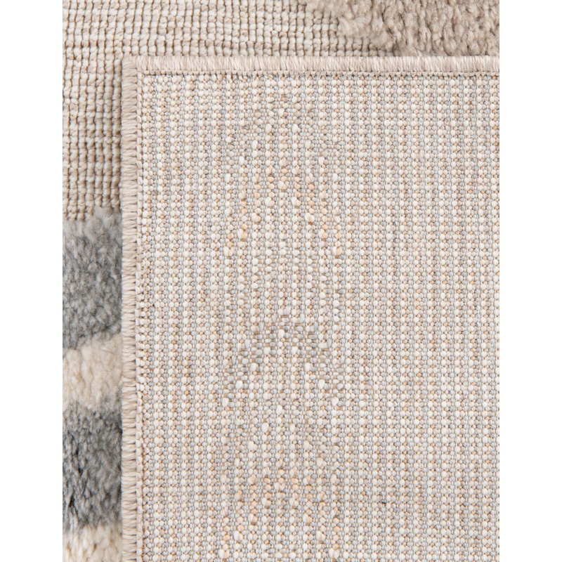 Ivory and Beige Floral Rectangular Kids Rug, 4' x 6'