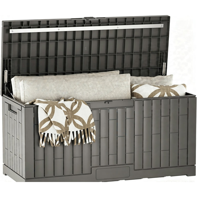 120 Gallon Resin Outdoor Deck Box, Gray