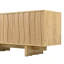 Meuble télé à grain rétro en bois avec porte ondulée pour téléviseur de 75 po ou moins, meuble télé rustique avec amplement d'espace de rangement, meuble télé à base robuste avec gestion des câbles