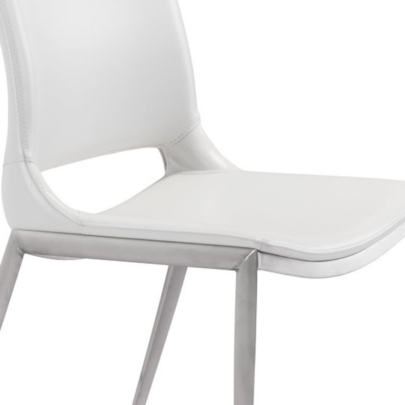 Chaise d'appoint rembourrée Leonino, Blanc, Blanc