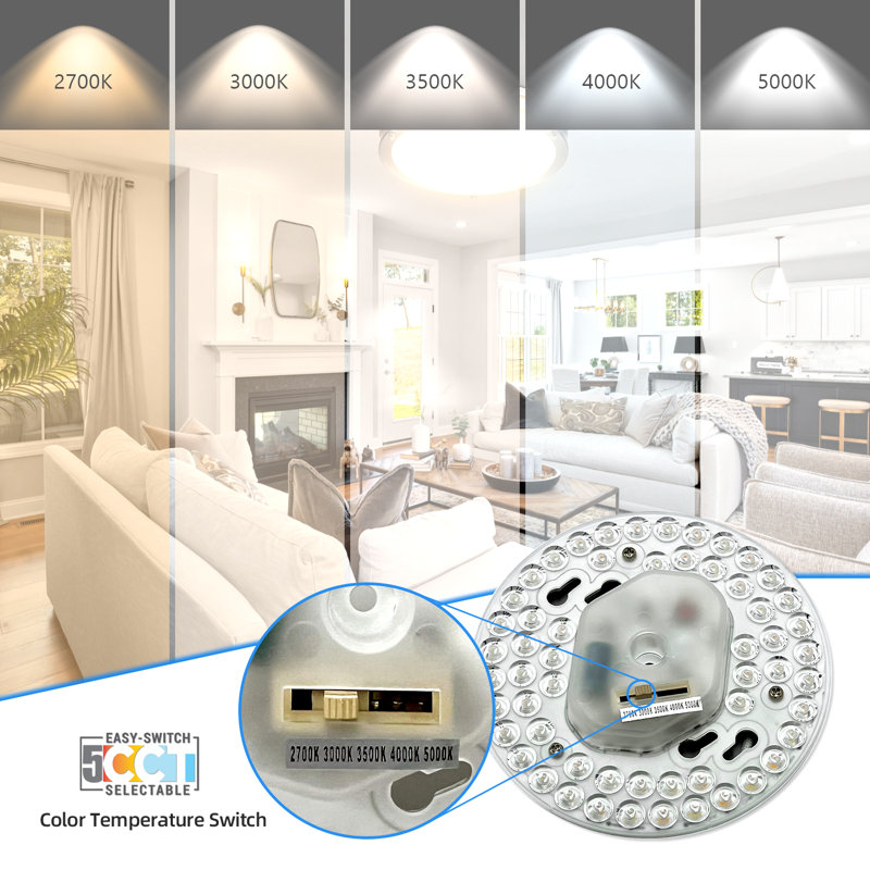 Nevills Double Rings Dimmable LED Flush Mount Ceiling Light, for Kitchen,Hallway,Bedroom, 4" H x 14" W x 14" D