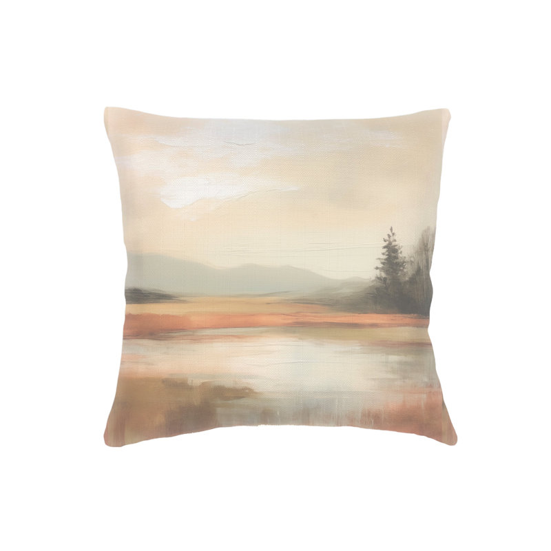 Coussin en lin beige 20x20, Mélange de duvet