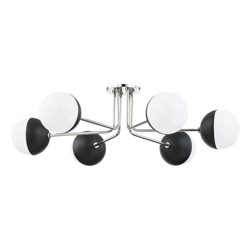Kilwin Flush Mount, Polished Nickel/Black