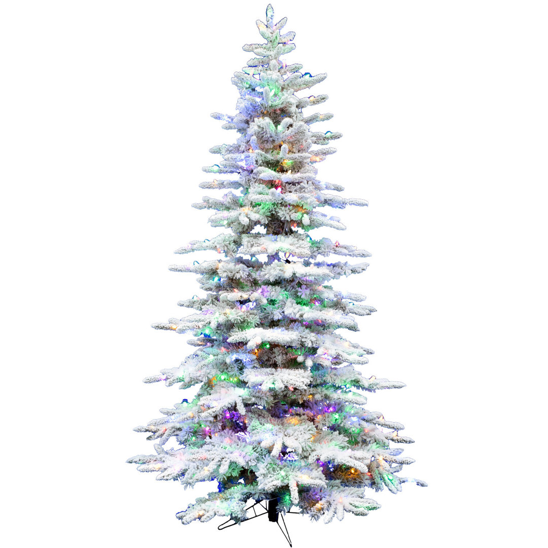 6.5' White Pine Artificial Christmas Tree with 400 Multi-Color Lights Christmas Time