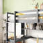Lit mezzanine simple gris avec bureau, étagères fonctionnelles et bureau d'escalade-1566253108