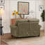 Fauteuil de salon avec causeuse gris en similicuir