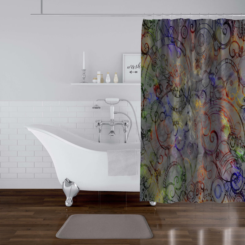 Geometric Shower Curtain, 90" H x 70" W