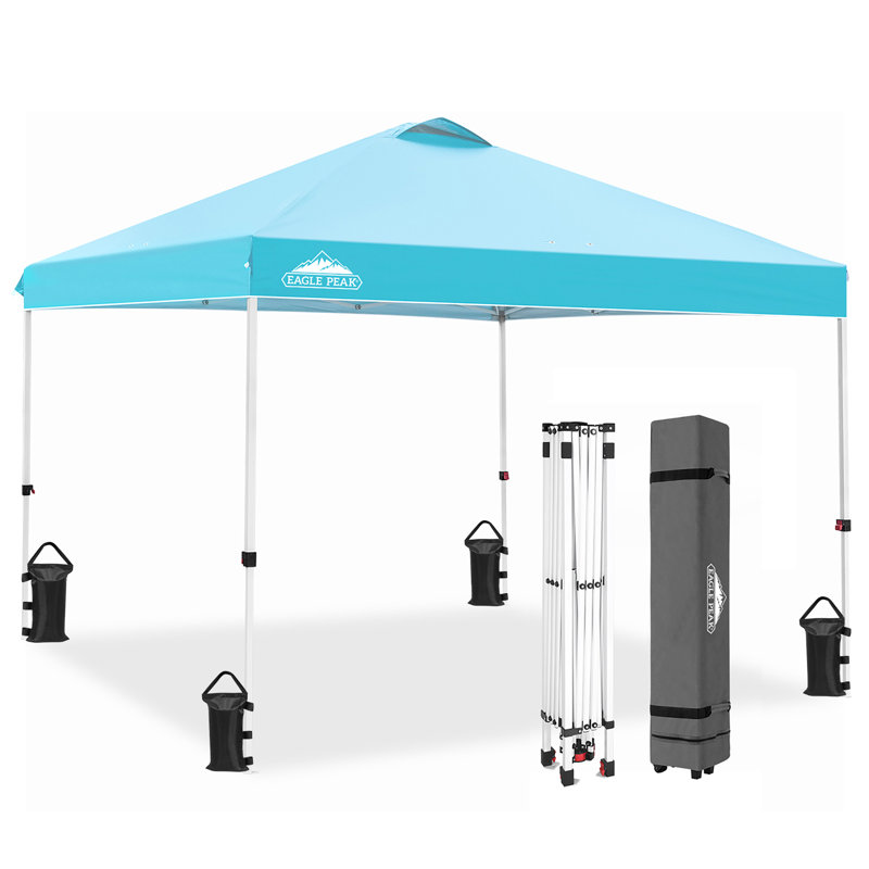 Pavillon escamotable 10 pi X P 10 Auvent en métal, Bleu clair