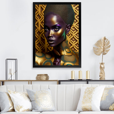 Portrait d'une femme africaine glamour - Impression