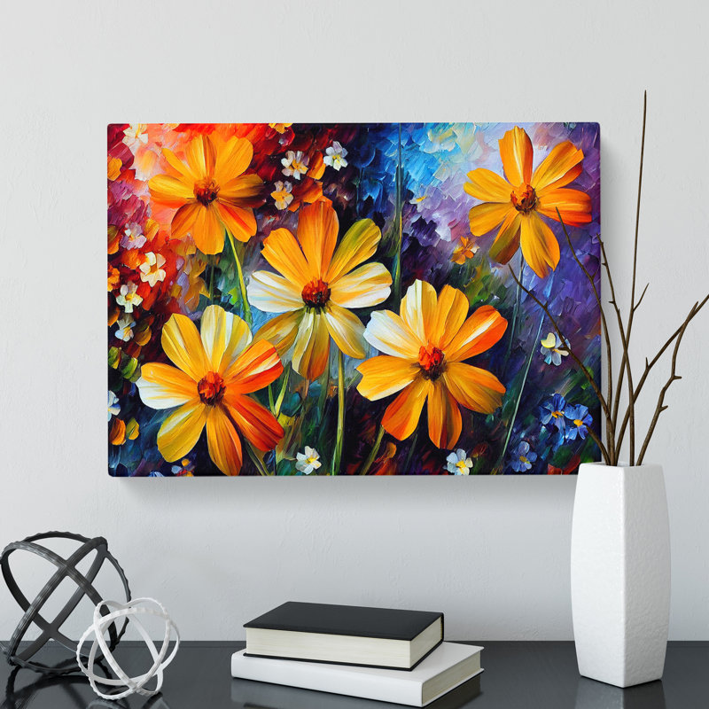 Painted Wildflowers Vol.5 Abstract - Wrapped Canvas, 50cm H x 76cm W x 3cm D