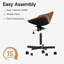 Fauteuil de bureau en cuir polyuréthane sans accoudoirs, fauteuil de bureau ergonomique et pivotant à hauteur réglable-130703136
