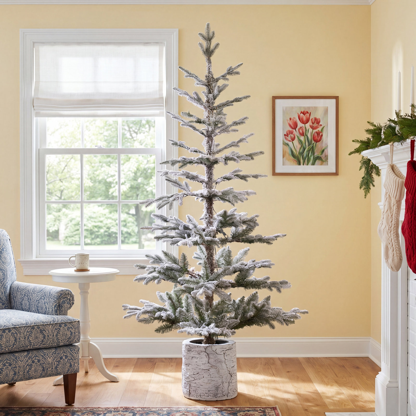 White Frosted 5' Pre-Lit Fir Christmas Tree