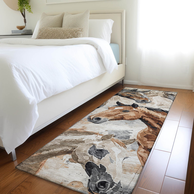 Machine Washable Indoor/Outdoor Cinead ACN1720 Beige Rug