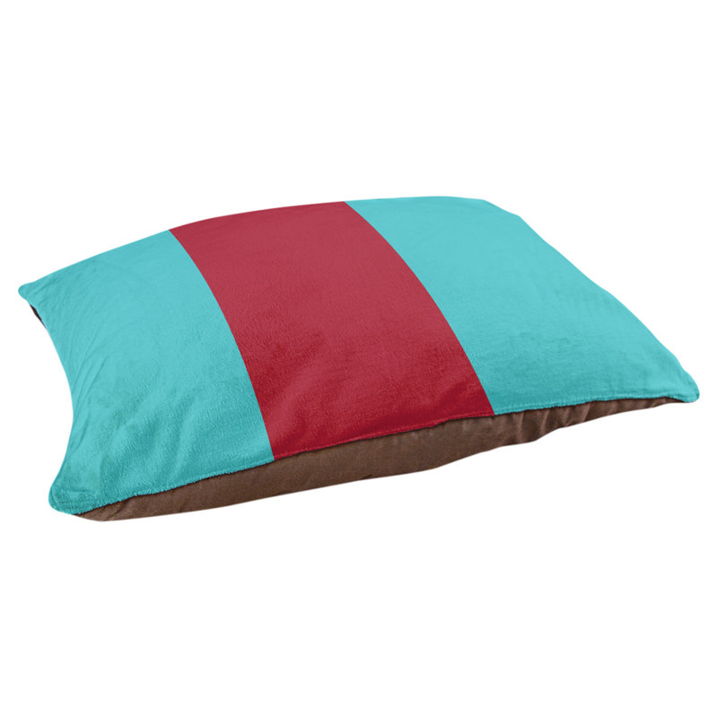Coussin Arizona, Moyen (l 28 po x P 18 po x H 9,5 po), Bleu sarcelle / rouge Sedona / bleu sarcelle