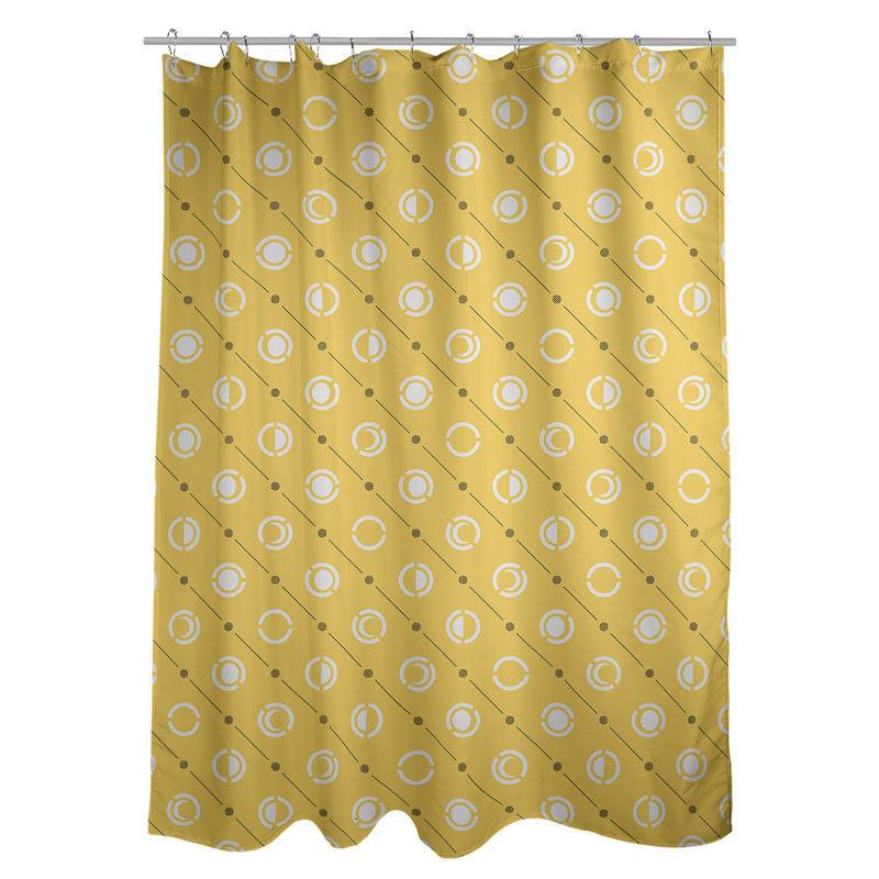 Rideau de douche à phases simples classic moon Noira Gothard, Jaune / Noir