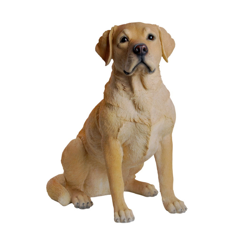 Statue de chien retriever du Labrador jaune assis, Jaune