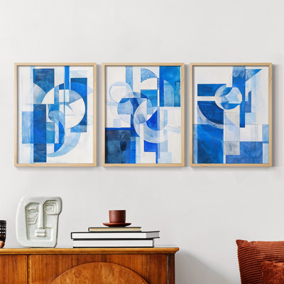 Abstract  Series  XXXVI  -Set Of 3 Framed Giclee Prints -Ready to Hang