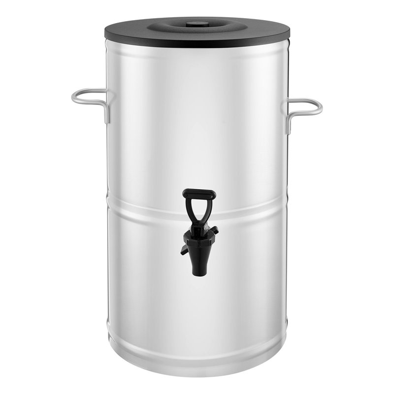 Distributeur de thé glacé, distributeur de boisson en acier inoxydable 304 de 4 gallons / 15 L avec robinet et poignée, convient aux boissons chaudes et froides, au thé glacé et à l'eau dans les cafés et les restaurants