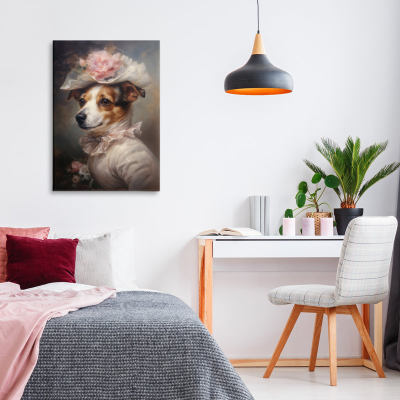 Jack Russel Terrier, toile de style portrait, design par Wumples, H 24 po x l 16 po