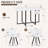 59" Modern Dining Table Set For 6 With 6 White PU Leather Chairs, Faux Marble Melamine Top-125119236-114023450