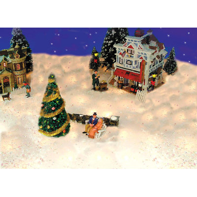 5' Pre-Lit Snow Blanket for Mantle or Christmas Village Display - Clear Lights