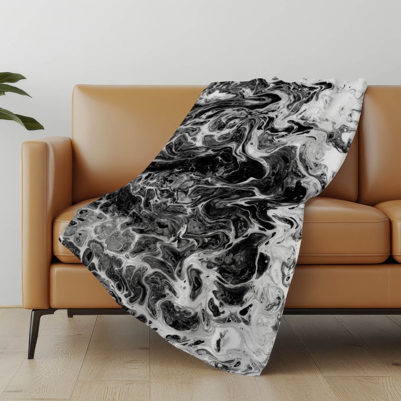Addison Machine Washable Sherpa Abstract Throw Blanket