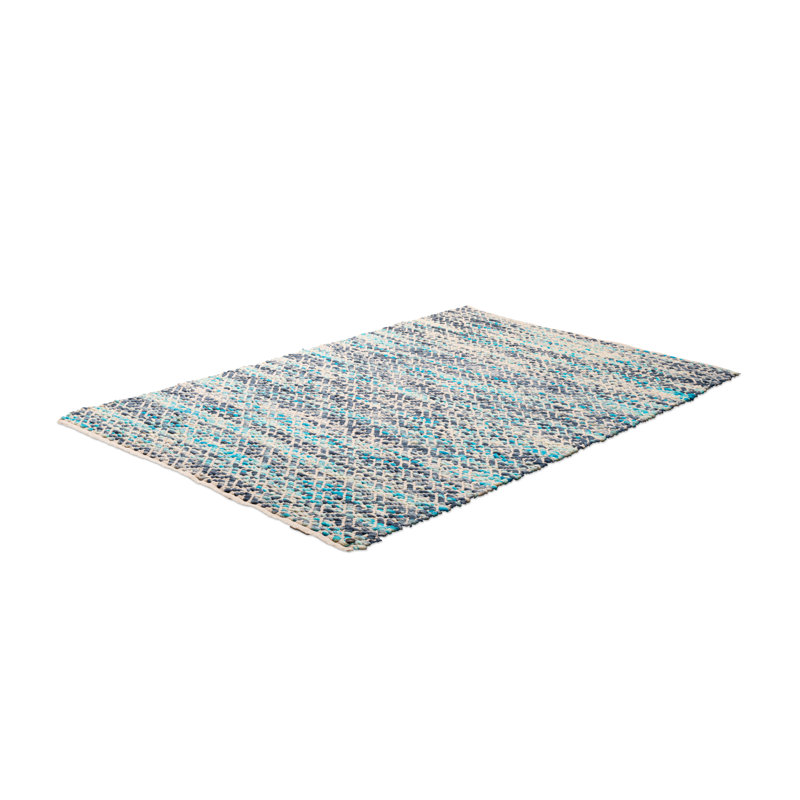 Smooth Comfort Geometric Wool and Cotton Hand Woven Area Rug, Runner 65 x 135cm