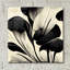 «Flowers Black White 27» par Ray Heere, art mural en verre acrylique, 24 po x 24 po-1190640731
