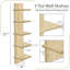 Étagère murale à 5 niveaux Sorbus, étagère utilitaire à colonne verticale pour la décoration intérieure et le rangement, tablettes flottantes murales pour le rangement de la salle de bain, chambre à coucher, salon, organisateur de cuisine, érable-108714271