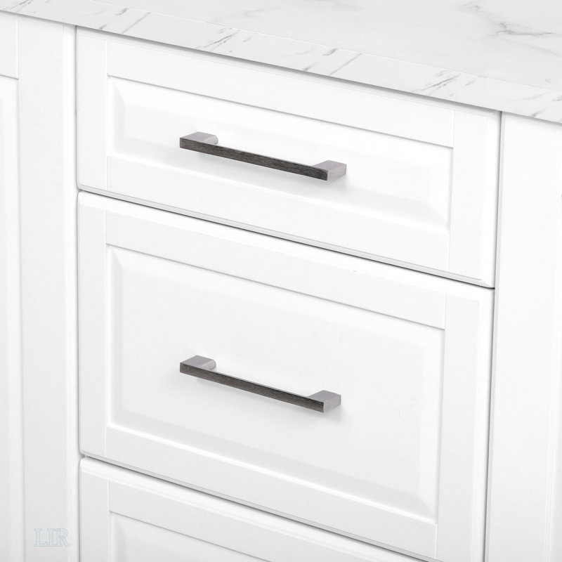 Îlot de cuisine avec rangement inclinable et armoire de rangement, Blanc