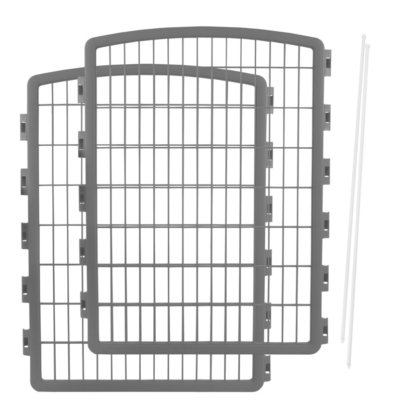 Gray Heavy-Duty Plastic Pet Playpen Add-On Panels