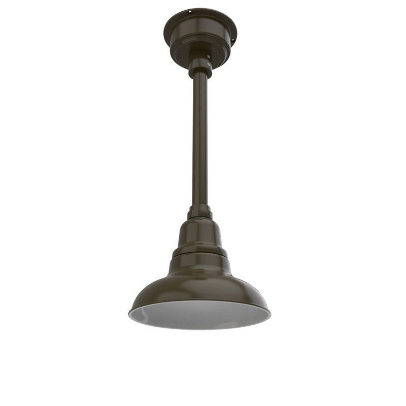Luminaire suspendu 1 lumière del à simple dôme Idella, Bronze acajou, H 9 po x l 8 po x P 8 po