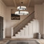 Cloud Break 20 - Light Steel Chandelier