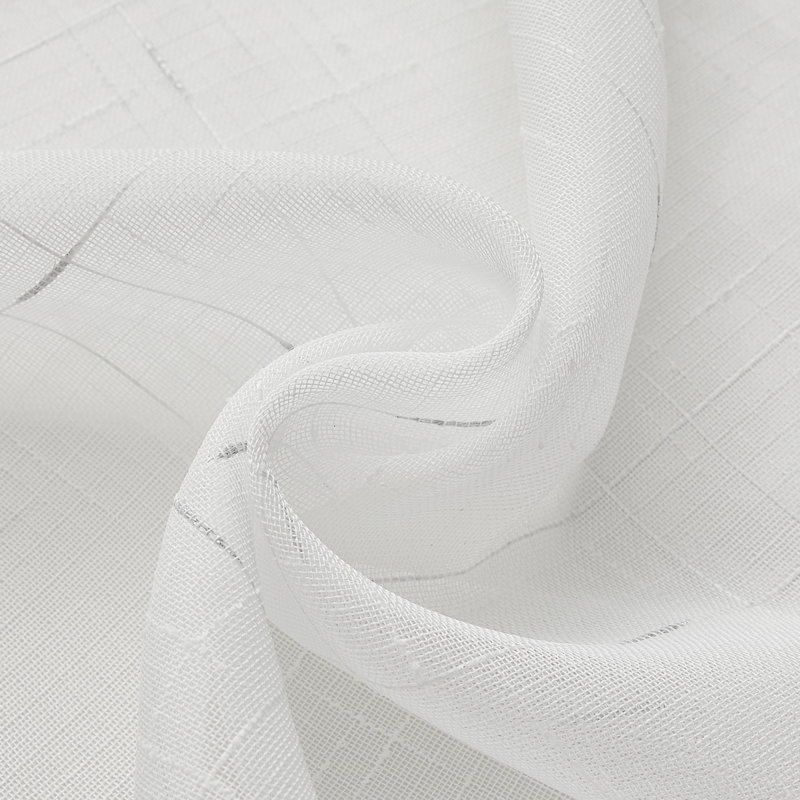Light Filtering Polyester Semi-Sheer Grommet Curtain Pair (Set of 2), Silver, 52" W x 63" L