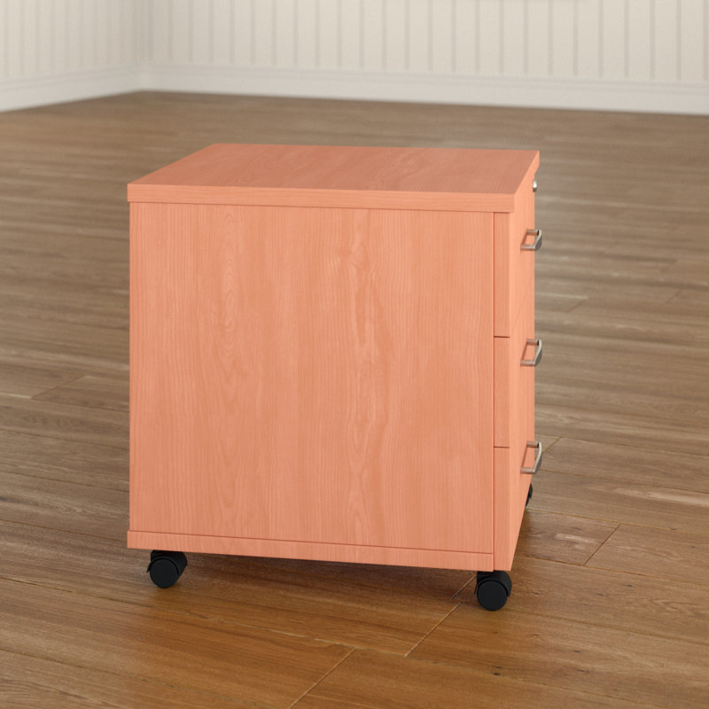 Impulse 43cm Wide 3 -Drawer Mobile File Cabinet, Beech