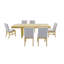 Ensemble de table de salle à manger extensible en bois 7 pièces avec rallonge papillon-739820276-739820277