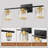 24'' 3 Light  Black Gold Dimmable Vanity Light With Crystal Shade 