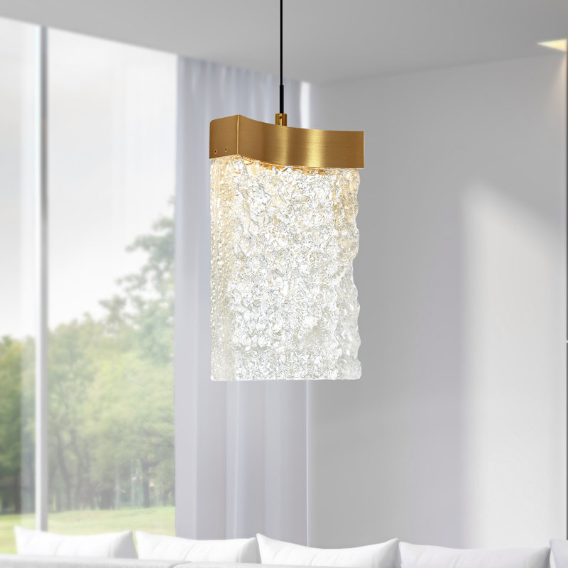 Mini-luminaire suspendu en laiton Braxten, Laiton