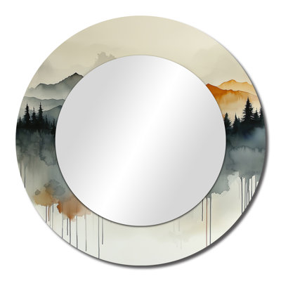 Bold Mountain Landscape In Autumn I - Landscape Mountains Mirror Wall Decor - Printed On Metal