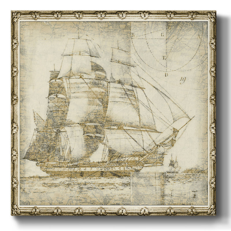 Bateau fantôme I sur toile, H 40 po x l 40 po x P 1,5 po