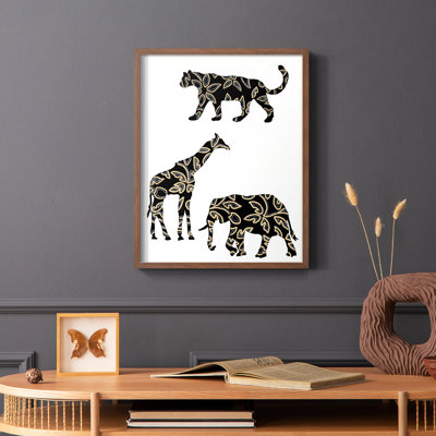 Reproduction encadrée d'animaux en safari ornementaux III