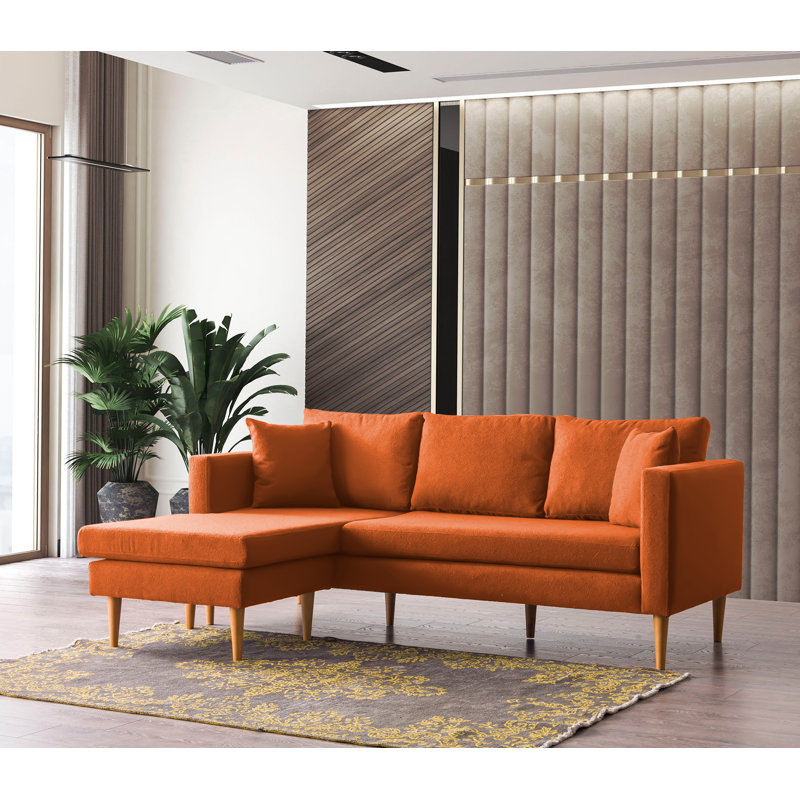 Canapé modulaire Montaldi, Velours orange