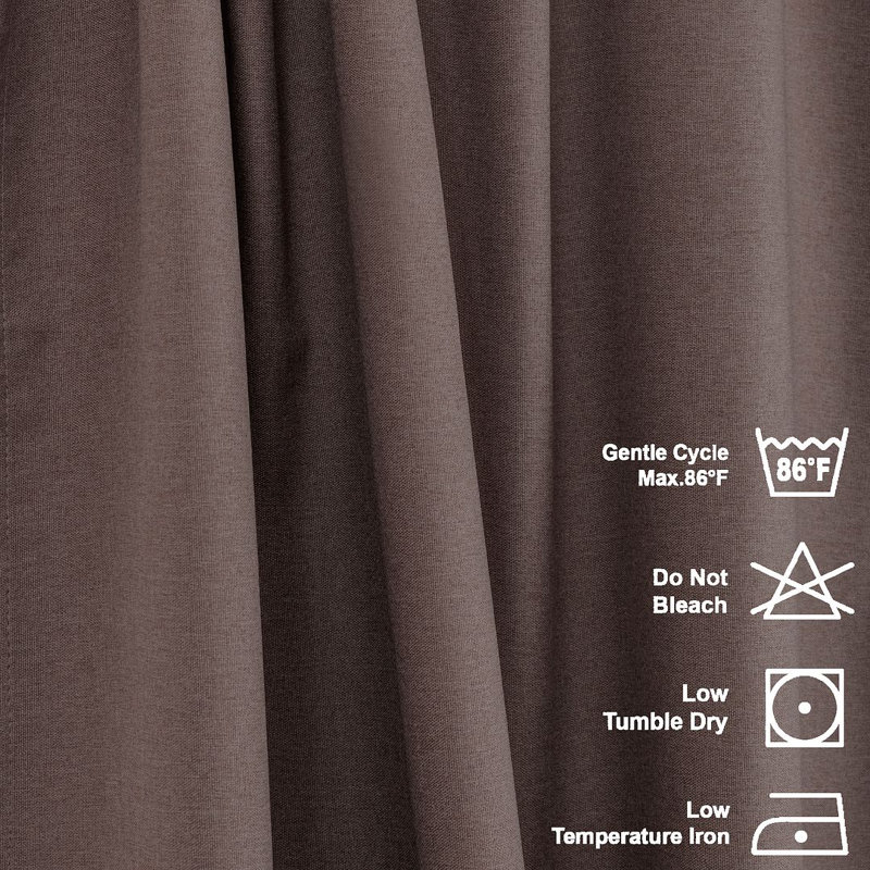LAXTON Room Darkening Extra Long & Extra Wide Decorative Curtain, 100" W x 84" L, Brown