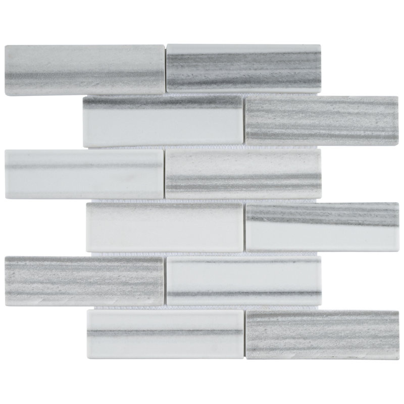 Ecoglassify 11.82 in. x 11.82 in. Brick Joint Matte Glass Mosaic Tile