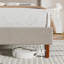 Structure de lit grand, plateforme tapissier en lin avec tête de lit à oreilles, support de lattes en bois, aucun sommier requis, assemblage facile, beige-1180650687-1180650684