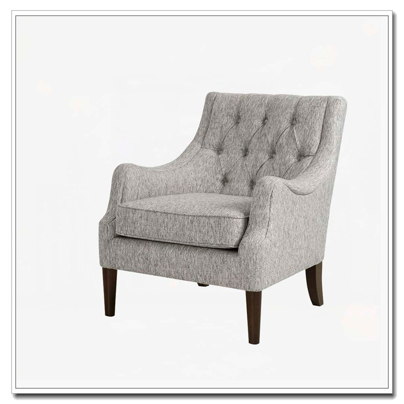 Fauteuil d'appoint capitonné, Gris